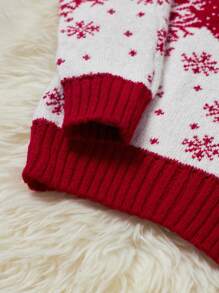 RueChic Men Christmas Santa Claus Pattern Sweater - Red - View 5