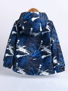SHEIN Chica Joven 1 pieza Abrigo con capucha con estampado