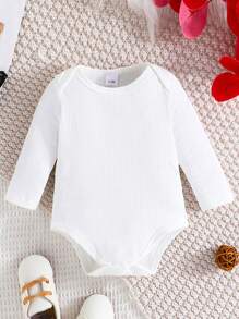 男嬰3入組素色條紋針織連身背心 - 彩色 - 查看 6