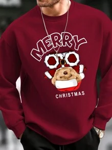 Manfinity Homme Men Christmas Print Sweatshirt - Red - View 1