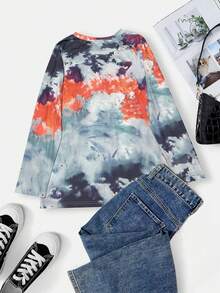 Tie Dye Letter Graphic Tee - Multicolor - View 2