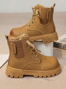 時尚童靴 - 卡其色 - 查看 3