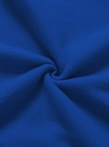 INAWLY 标语图案袋鼠口袋保暖内衬抽绳连帽衫更多睡眠更多音乐更多茶更多书籍更多日落更多创造更多长途散步更多欢笑更多拥抱更多梦想更多公路旅行更多乐趣更多爱，长袖上衣 - 寶藍色 - 查看 3