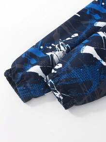 SHEIN Chica Joven 1 pieza Abrigo con capucha con estampado