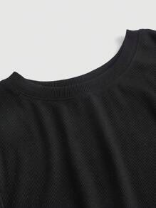 SHEIN MOD Plus Solid Flare Hem Dress,Graduation Dress,Birthday Dresses For Women - Black - View 3