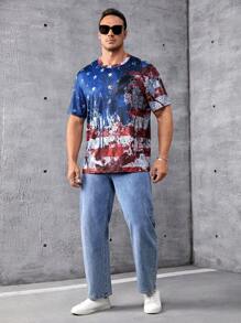 Manfinity LEGND Hommes Plus T-shirt Américaine Imprimé