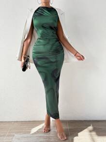 Allurite 素色側收褶緊身洋裝 - 彩色 - 查看 5