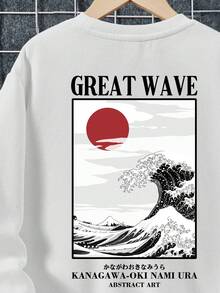 Teen Boy Slogan & Wave Print Sweatshirt - White - View 6