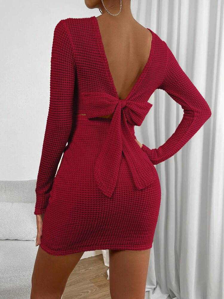 Tie Backless Bodycon Dress
