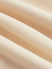 SHEIN MOD Solid Appliques Detail Asymmetrical Neck Dress