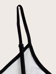 PUNK 色塊拼接圖案吊帶上衣 - 彩色 - 查看 3