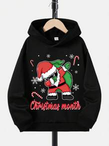 Teen Boy Christmas Print Sweatshirt - Black - View 1