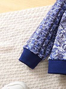 SHEIN Chico joven Pantalones con sudadera de cuello polo - Multicolor - Ver 6