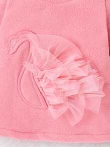 Baby Girl Swan Patched Ruffle Trim Dress