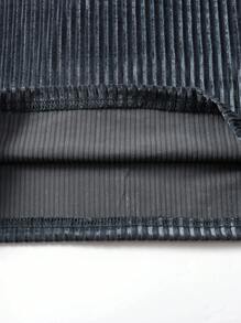 Tween Boy Letter Graphic Ribbed Knit Tee & Pants Snug Fit PJ Set - Navy Blue - View 4