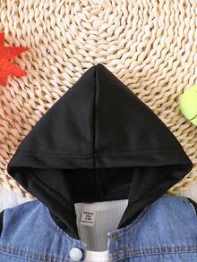 Đứa bé trai Hươu cao cổ & Thêu Sao áo có mũ Áo khoác Without Tee - Màu xanh lam - Xem 6