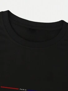 Manfinity Homme Men Plus Letter Graphic Tee - Black - View 5