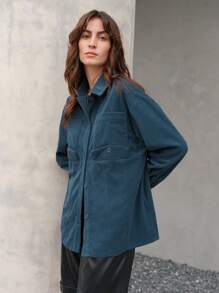 Anewsta Solid Casual Shirt - Blue - View 3