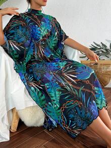 Swim Mulvari Tropical Print Cover Up Dress - Multicolor - View 3