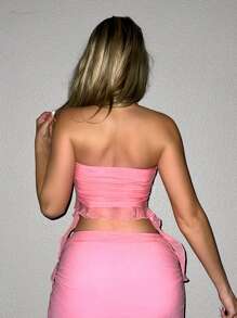 SHEIN Sweetina Top bandeau bajo con fruncido