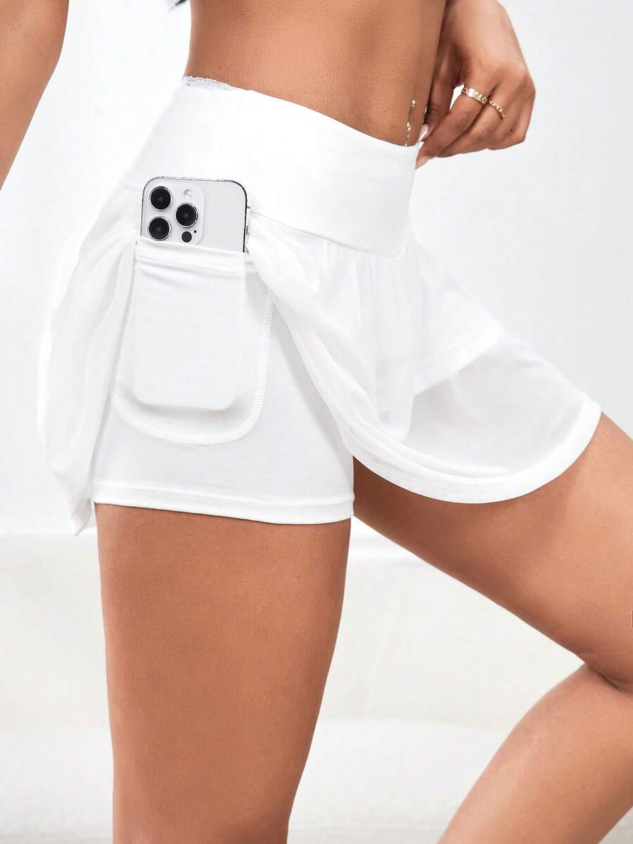 Tennis Casual Túi điện thoại Chi tiết Thẻ thể thao - trắng - Xem 1