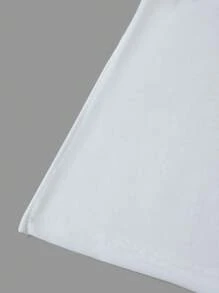 SHEIN EZwear Top bandeau unicolor fruncido lateral de espalda abierta con cordón - Blanco - Ver 7