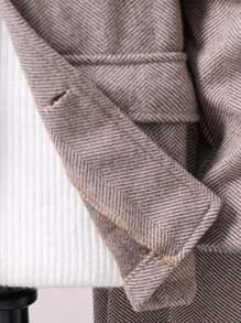 SHEIN Conjunto De Chaqueta De Traje Con Solapa Para Jovencito Y Pantalones Casuales