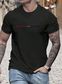 Manfinity Homme Men Plus Letter Graphic Tee - Black - View 1