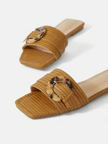 SheIn VCAY Của phụ nữ Dép phẳng - Cà phê nâu - Xem 4