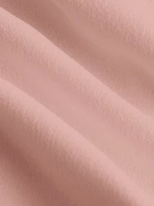 SHEIN MOD 撞色泡泡袖蝴蝶结前短款 T 恤 - 粉色 - 查看 3