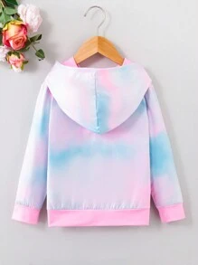 SHEIN Áo nỉ kiểu nhuộm tie-dye và đính sequin dành cho bé gái - Nhiều màu - Xem 2