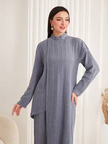 Mulvari 女士立領下垂肩t恤和長褲套裝