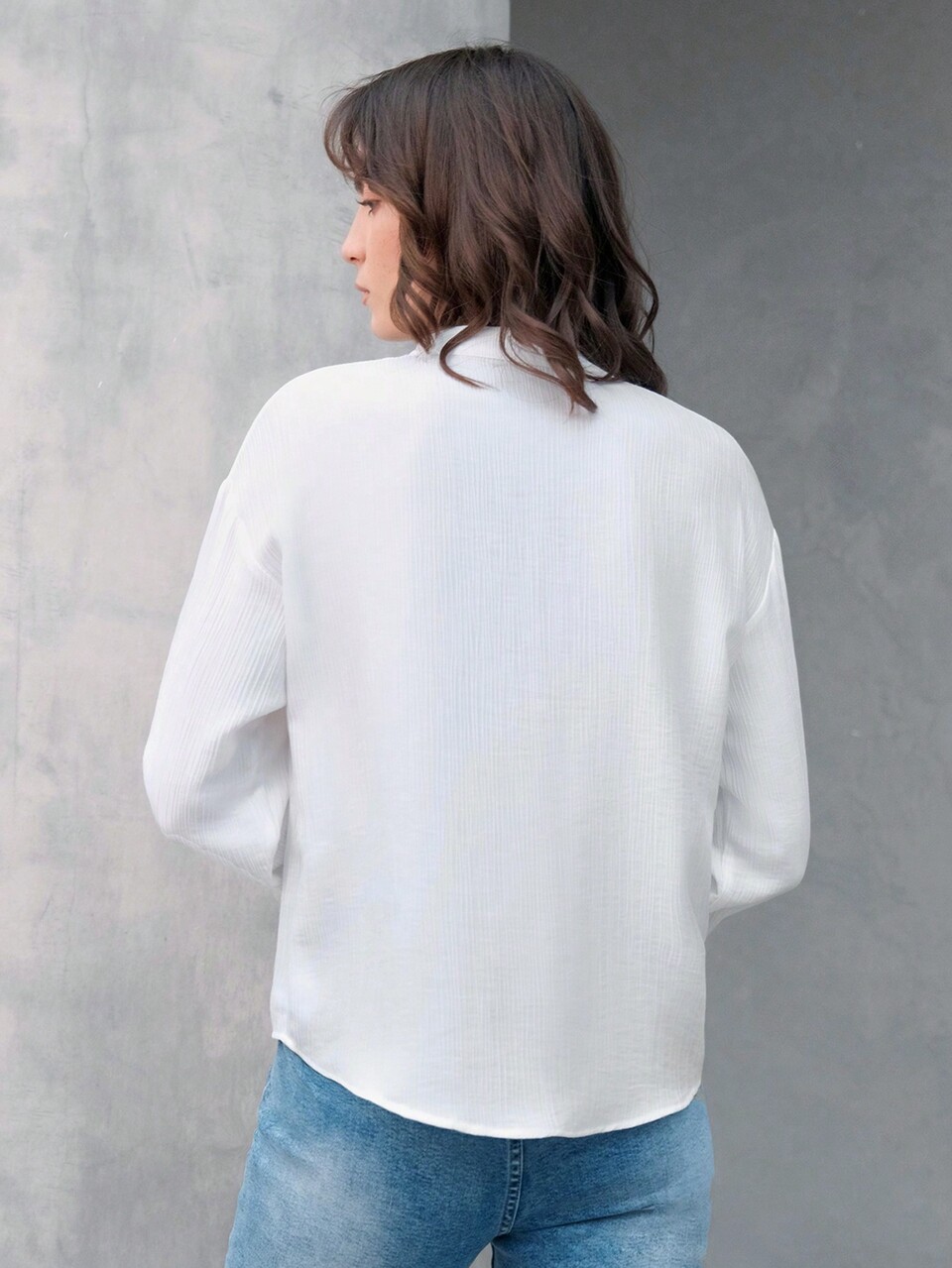 Women's Drop Shoulder Button Front Shirt Fall Cloth For Women