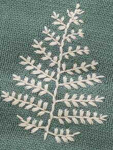 Baby Boy Embroidery Plants Pattern Knit Bodysuit Without Sweater - Green - View 4