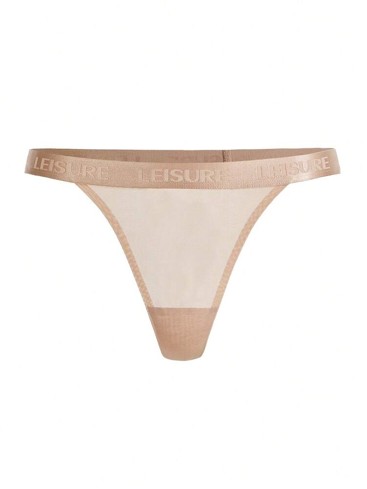 Leisure 3pack Letter Graphic Mesh Thong