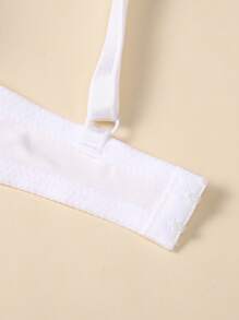 SHEIN Women's Casual Plain White Padded Push Up Bra With Medium Stretch Fabric - White - View 7