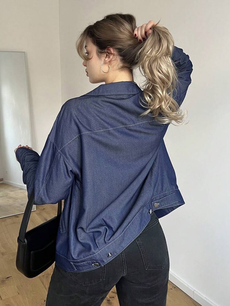 Zip Up Drop Shoulder Jacket