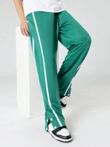 Manfinity EMRG Quần bó sát eo có dây rút tương phản cho nam - màu xanh lá - Xem 6