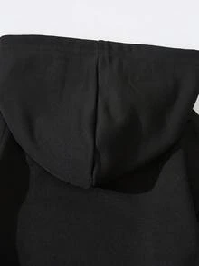 SHEIN Tween Boy Slogan Graphic Hoodie & Sweatpants - Black - View 5