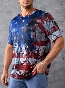 Manfinity LEGND Hommes Plus T-shirt Américaine Imprimé