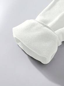 Teen Girl Solid Slant Pocket Drawstring Waist Sweatpants - White - View 6