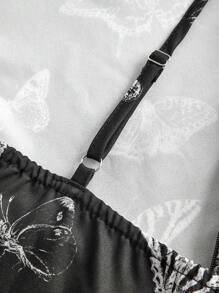 Kelsey Wilson Studio Motyl Nadrukowany Pasek krzyżowy Sukienka na ramiączkach