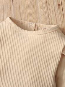 女嬰荷葉邊連身背心&印花腰帶長褲＆ 頭巾