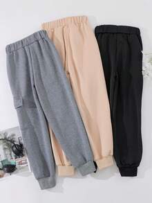 Tween Boy 3pcs Flap Pocket Side Sweatpants - Multicolor - View 2