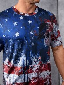 Manfinity LEGND Hommes Plus T-shirt Américaine Imprimé
