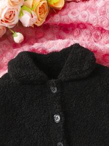 Baby Girl Heart Print Pullover & Button Front Jacket & Skirt - Multicolor - View 3