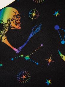 SHEIN ICON 星空圖案十字交叉後背繫帶掛脖上衣 - 橘色 - 查看 7