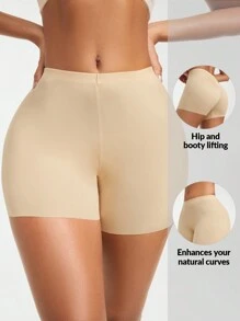 SHAPORA 素色塑形短褲 - 杏色 - 查看 1