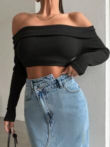 ZIRRA 女士休闲水洗不对称长款牛仔裙 - 淺色水洗藍 - 查看 6