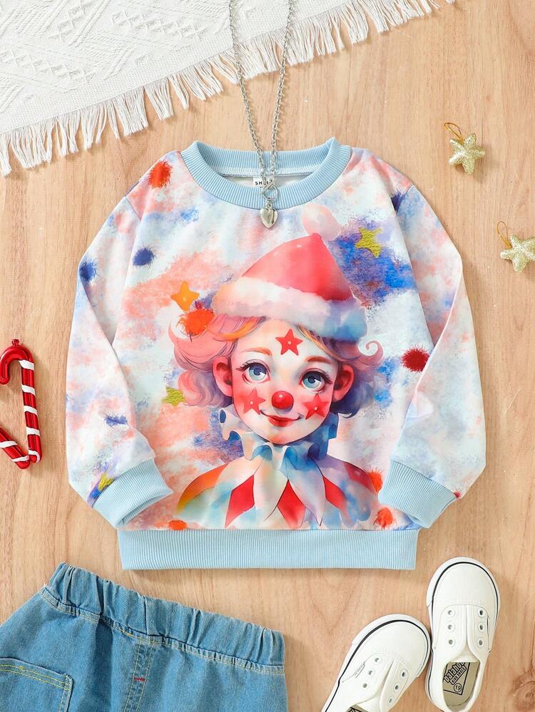 Young Girl Tie Dye Figure Graphic Sweatshirt